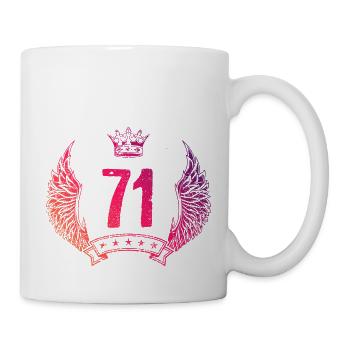 71 Zahl Krone - Tasse - Weiß - Rechts