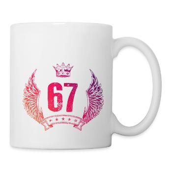 67 Zahl Krone - Tasse - Weiß - Rechts