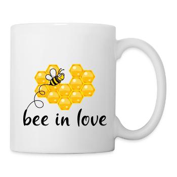 bee in love comic bee bee bee heart - Mug - white - Right