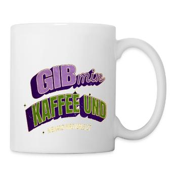 büro geek morgenmuffel süchtig kaffeebohne - Tasse - Weiß - Rechts