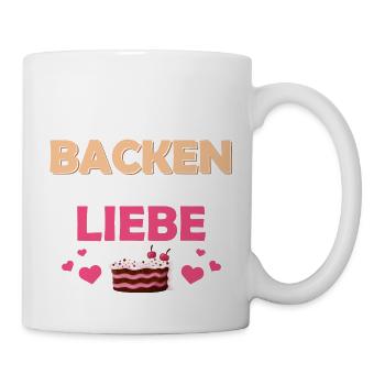 Backen ist aus Teig geformte Liebe Bäckerin Torten - Tasse - Weiß - Rechts
