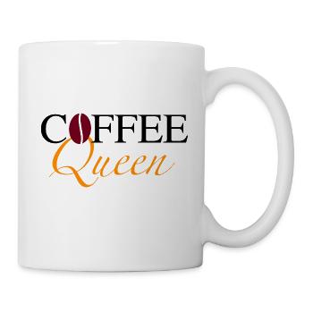 Coffee Queen mit Bohne - Tasse - Weiß - Rechts