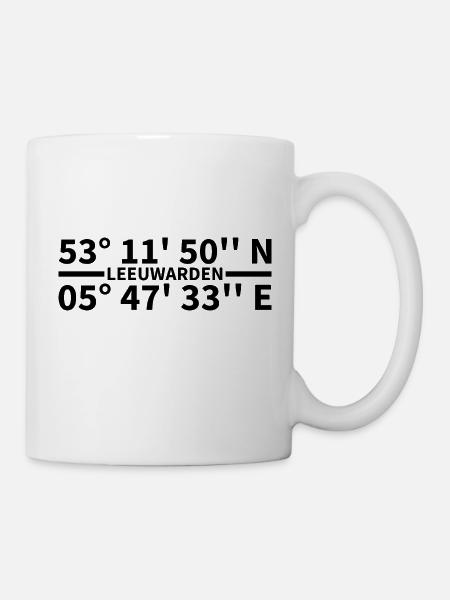 Leeuwarden Koordinaten - Tasse - Weiß