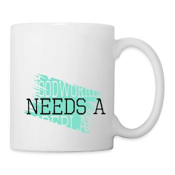 happy plumber logging apprentice arborists dad - Tasse - Weiß - Rechts