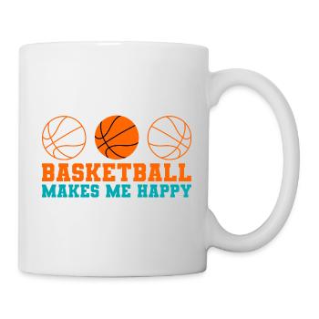 Basketball makes me Happy - Mug - white - Right
