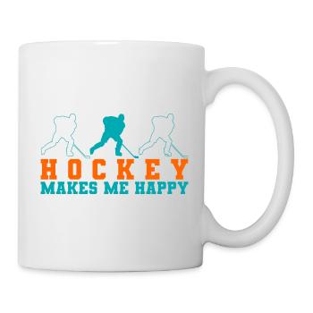 Hockey makes me happy - Mug - white - Right