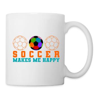 Soccer makes me happy - Mug - white - Right