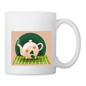 Teekanne - Tasse - Weiß - Rechts