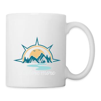 Discover more. explore more. hiking, exploring, - Mug - white - Right