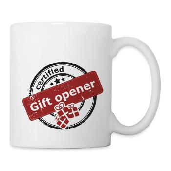 Certified gift opener - Tasse - Weiß - Rechts