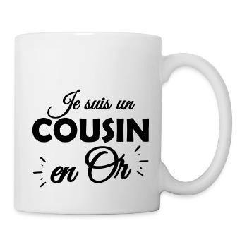 je suis un cousin en or / cadeau humour cousin - Mug blanc - blanc - Droite