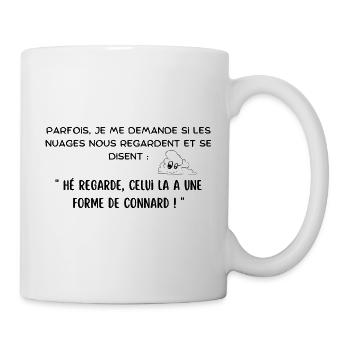 Parfois je me demande si les nuages nous ragardent - Mug blanc - blanc - Droite