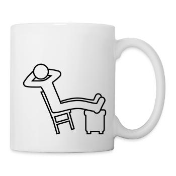 Relaxen Mann Stuhl Icon - Tasse - Weiß - Rechts
