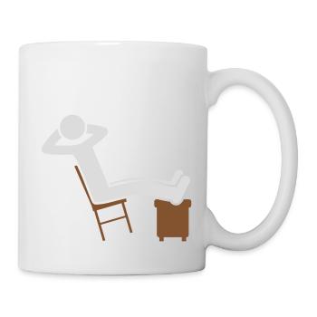 Chillen Mann Stuhl Icon - Tasse - Weiß - Rechts