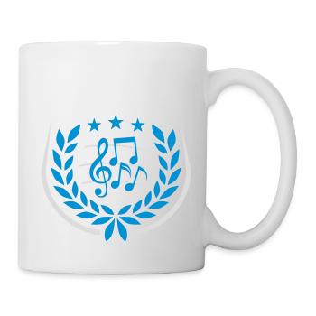 Music clef Laurel wreath - Mug - white - Right