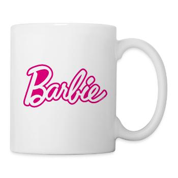 Barbie Logo Neon-Pink - Tasse - Weiß - Rechts