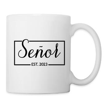 2023 Hochzeitsfeier des Verlobungsbräutigams - Tasse - Weiß - Rechts