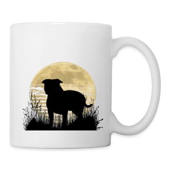 American Bully XL blue line artistic design - Mug - white - Right