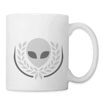 Alien Lorbeerkranz Wappen Emblem - Tasse - Weiß - Rechts