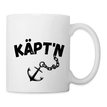 Käpt`n mit Anker - Tasse - Weiß - Rechts