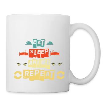 Eat Sleep Anime Wiederholung Ramen Kawaii Japanischer Manga - Tasse - Weiß - Rechts
