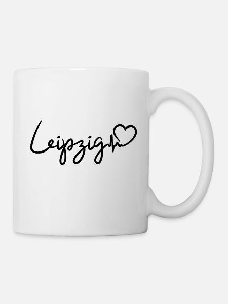 Leipzig Herzschlag - Tasse - Weiß
