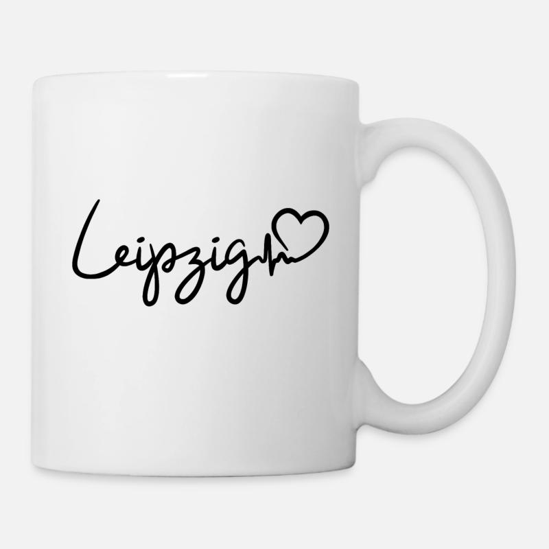 Leipzig Herzschlag - Tasse - Weiß
