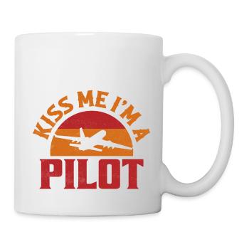 Embrasse-moi Je suis un pilote d’avion Aviation - Mug blanc - blanc - Droite