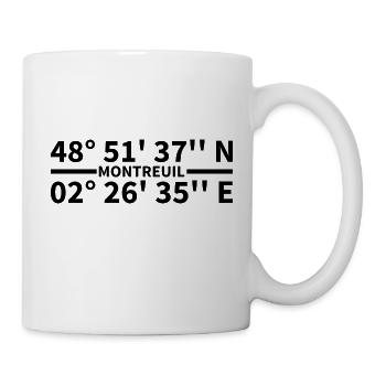 Coordonnées de Montreuil - Mug blanc - blanc - Droite