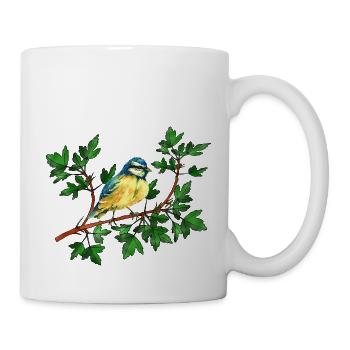 Bunter Vogel - Tasse - Weiß - Rechts