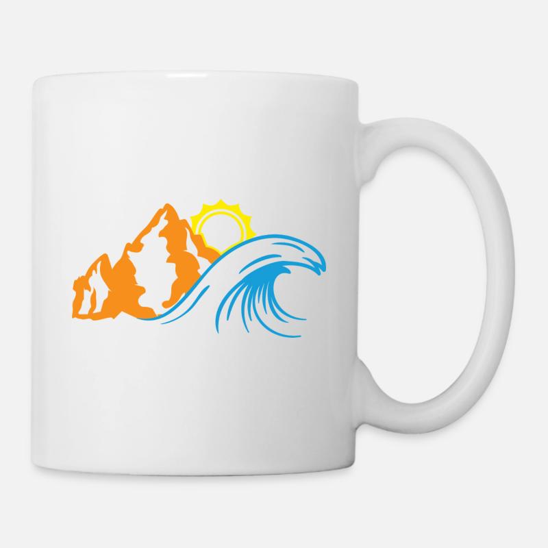 Berge, Sonne, Meer - Tasse - Weiß