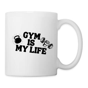 Gym Is My Life Fitness Workout Sport Geschenkidee - Tasse - Weiß - Rechts
