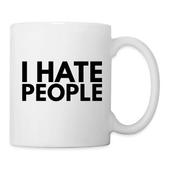 Je déteste les gens Déclaration Chemise - Mug blanc - blanc - Droite