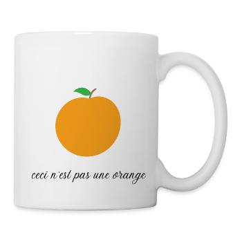 Ceci n'est pas une orange - humour - Mug blanc - blanc - Droite