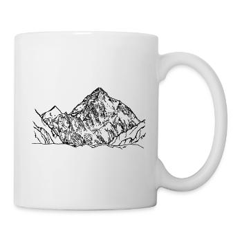 K2, Himalayas, Karakoram, mountains, eight-thousander mountain - Mug - white - Right