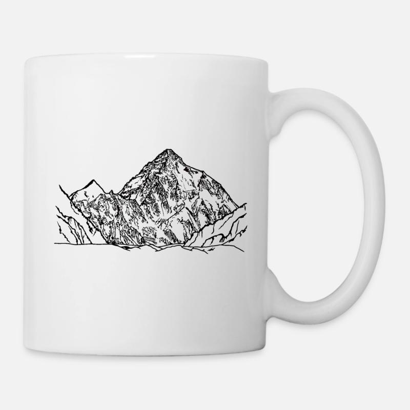 K2, Himalaya, Karakorum, Berge, Achttausender Berg - Tasse - Weiß