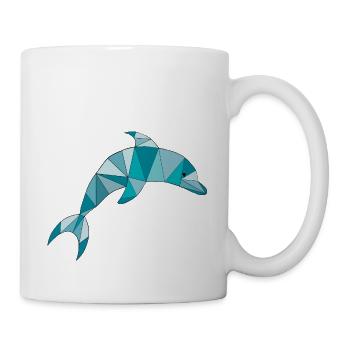 delfin gruen - Tasse - Weiß - Rechts