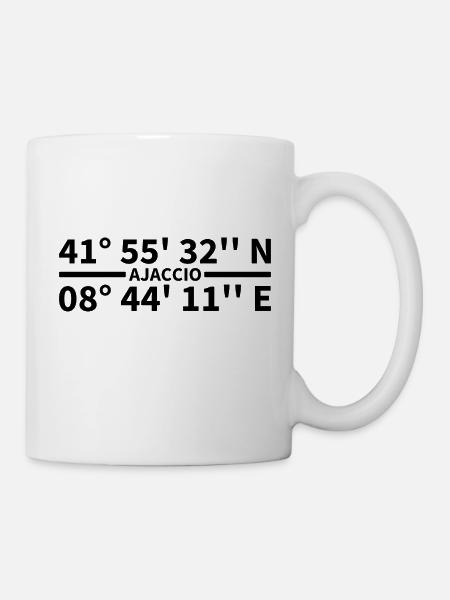 Coordonnées d’Ajaccio - Mug blanc - blanc