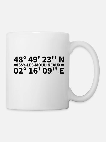 Coordonnées d’Issy-les-Moulineaux - Mug blanc - blanc