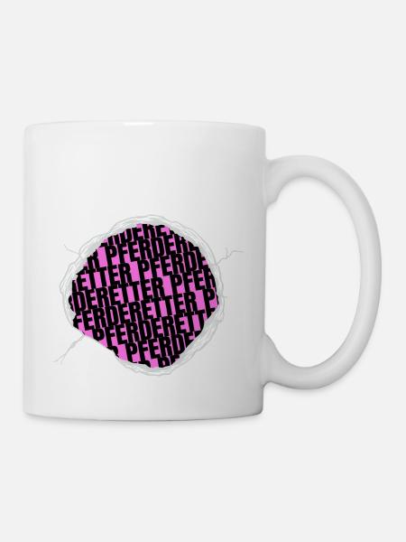 lieben brauner tier schwein weihnachten - Tasse - Weiß