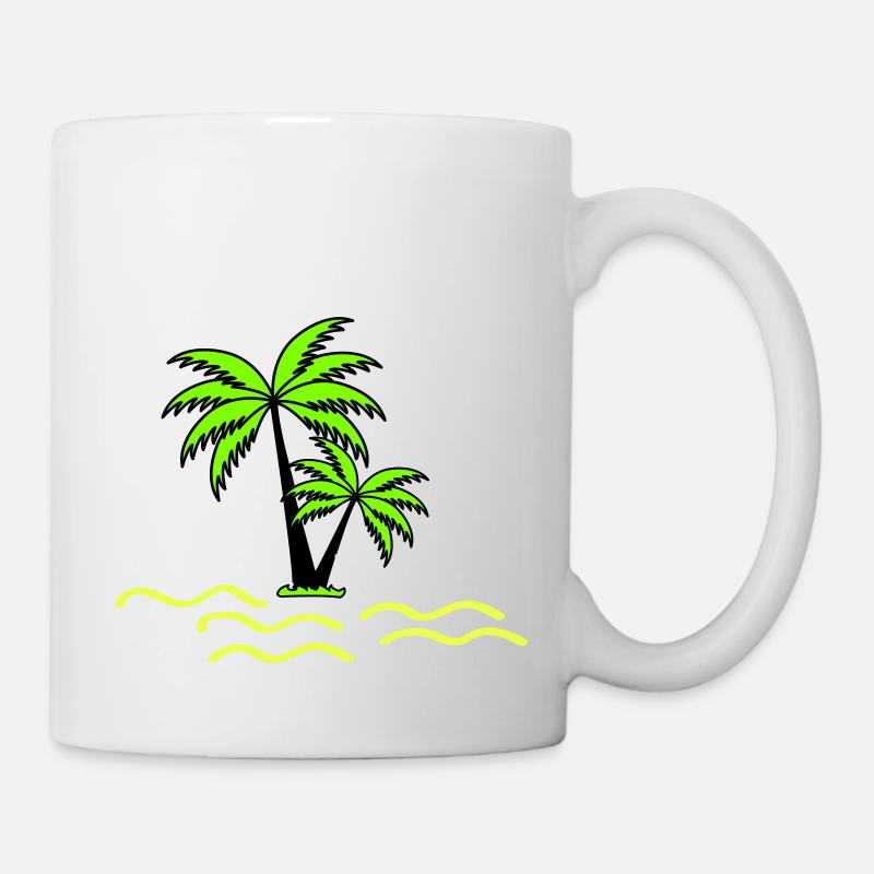 Palmen - Tasse - Weiß