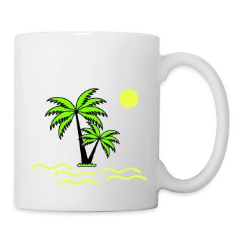 Palmen - Tasse - Weiß - Rechts
