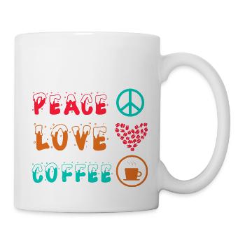 FRIEDEN LIEBE KAFFEE - Tasse - Weiß - Rechts