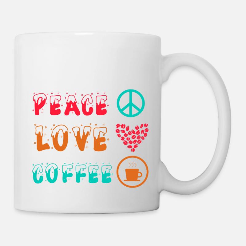 FRIEDEN LIEBE KAFFEE - Tasse - Weiß