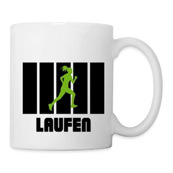 Marathon Triathlon Running joggen Biking Radfahren - Tasse - Weiß - Rechts