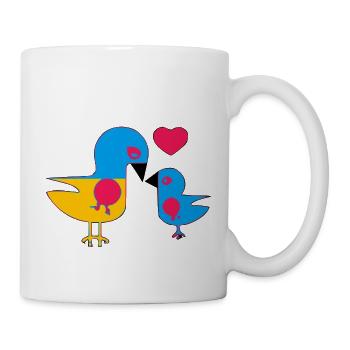 Maman oiseau et son bébé - Mug blanc - blanc - Droite