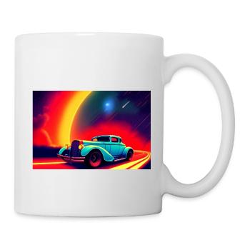 Hot Rod im Sonnenuntergang - Tasse - Weiß - Rechts