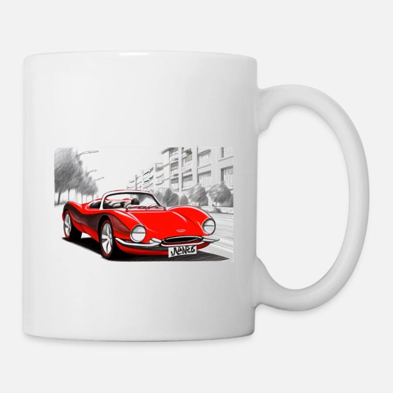 Voiture de sport rétro rouge - Mug blanc - blanc