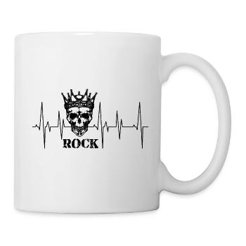 Herzschlag Rock n'Roll black - Tasse - Weiß - Rechts