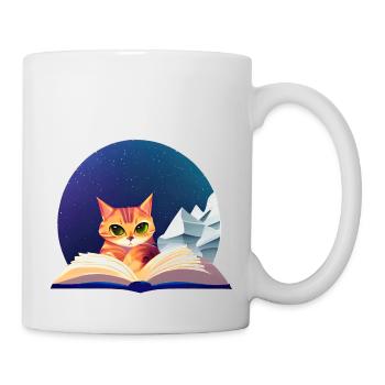 Kitten Books Cat Read Cat Book Domestic Cat - Mug - white - Right